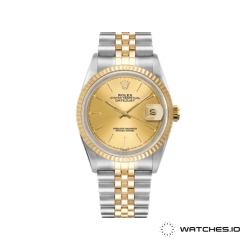 Rolex Datejust 16013, Oystersteel/Yellow Gold case with Champagne dial