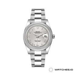 Rolex Datejust 16234, Oystersteel/White Gold case with silver dial